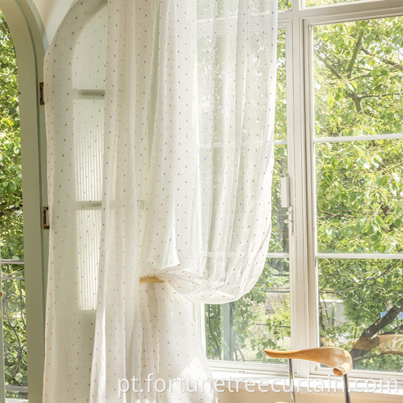 Embroidered Sheer Fabric Curtains
